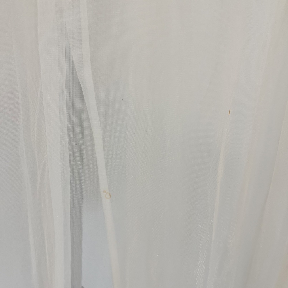 Vintage 70s White Sheer Floral Embroidered Peignoir Robe Coquette Cottagecore S - Picture 10 of 11